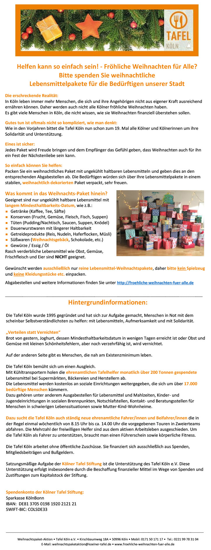 2025Helfen kann so einfach sein Weihnachtspaketaktion fur Bedurftige mit Hintergrundinformationen