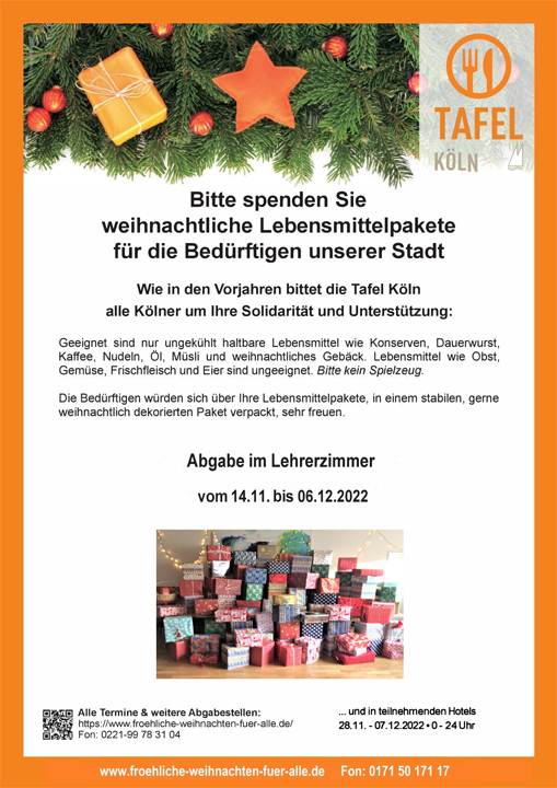 Abgabestelle   Weihnachtspaketaktion  plakat