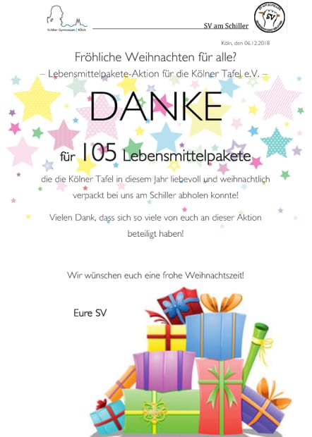 DANKE Lebensmittelpakete Aktion 2018