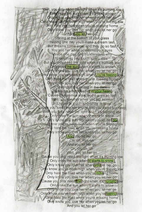 blackout poetry let her go Valter Abs